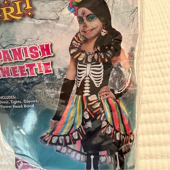 Kids Rainbow Sugar Skull Costume - Picture 1 of 12